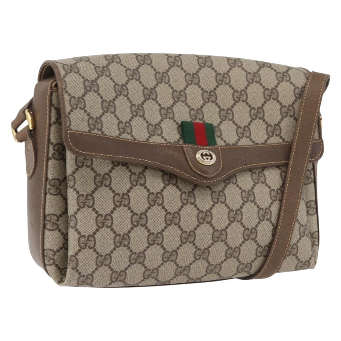 Gucci Sherry Line GG Supreme PVC Shoulder Bag Beige Gold 904 02 084: Gucci Sherry Line GG Supreme PVC Shoulder Bag Beige Gold 904 02 084 Gucci GG Supreme Web Sherry Line shoulder bag in beige and gold, made in Italy from PVC leather and GG canvas. It features a shoulde