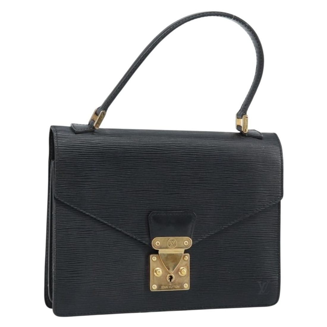 Louis Vuitton Concorde M52132 Black Epi Leather Handbag: Louis Vuitton Concorde M52132 Black Epi Leather Handbag Louis Vuitton Concorde handbag in black Epi leather. This women's bag was made in France and includes only the item shown; the original box and 