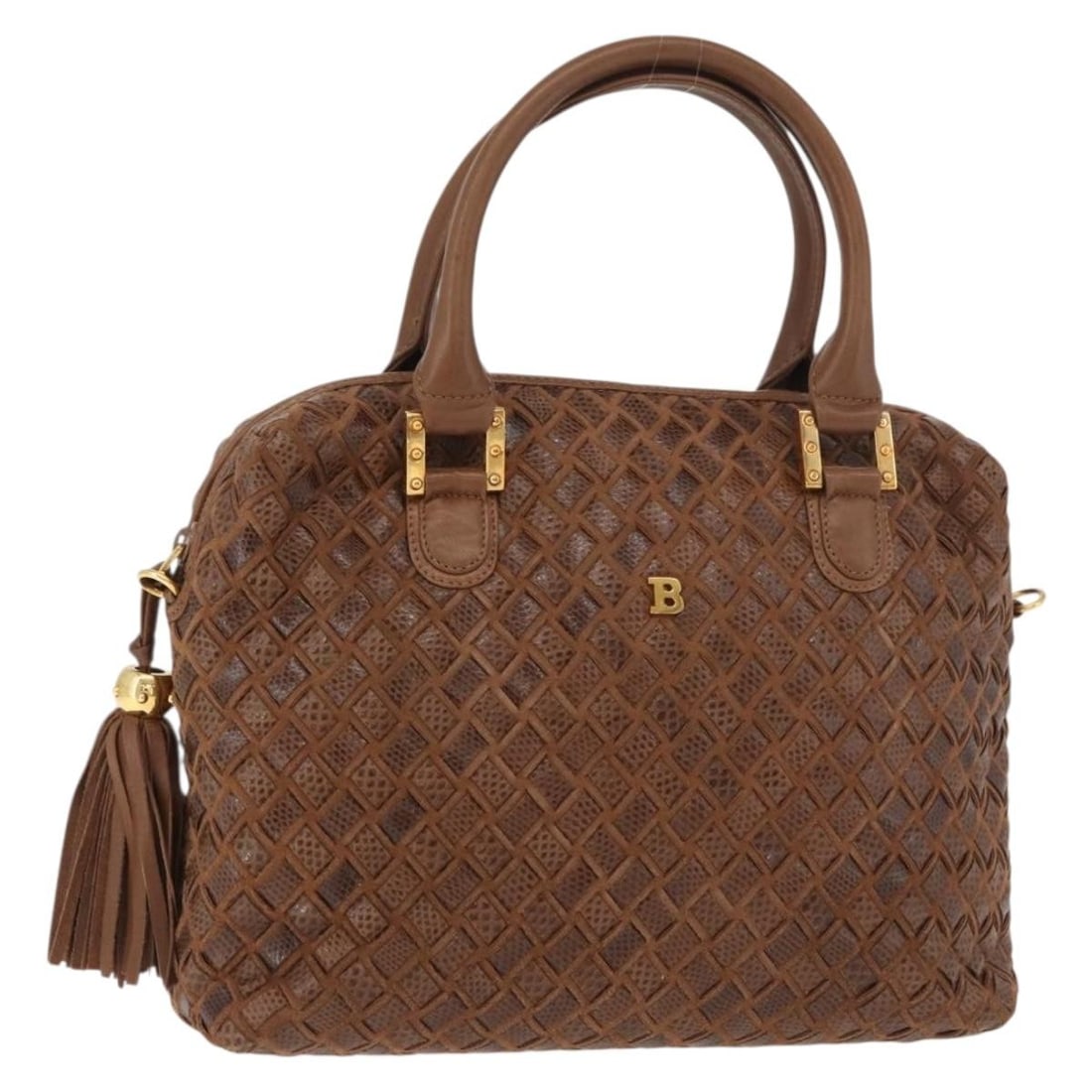 BALLY Brown Gold Leather Handbag Italy Authenticated: BALLY Brown Gold Leather Handbag Italy Authenticated This Bally handbag is crafted from brown and gold leather and made in Italy. It features dual top handles with a 3.5-inch (9 cm) drop and a structu