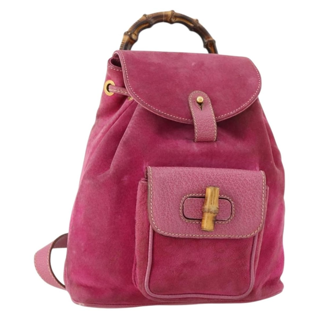 Gucci 003 58 0030 Bamboo Suede Backpack Pink Gold: Gucci 003 58 0030 Bamboo Suede Backpack Pink Gold A Gucci bamboo backpack in pink and gold suede, made in Italy. This women's backpack is identified by product line 003 58 0030 and serial number 003.5