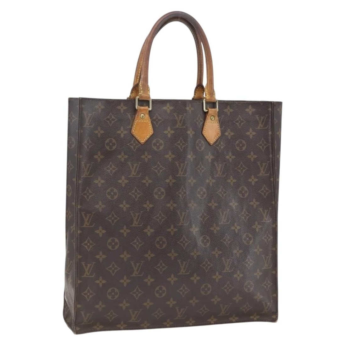 Monogram Canvas Sac Plat Tote by Louis Vuitton M51140 France: Monogram Canvas Sac Plat Tote by Louis Vuitton M51140 France This is a Louis Vuitton Monogram Sac Plat handbag crafted from monogram canvas. The bag features a spacious rectangular silhouette with lea