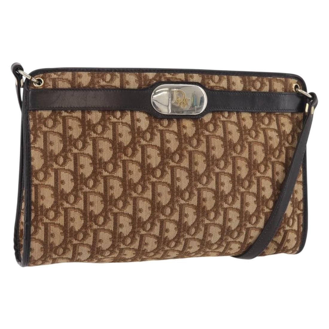 Christian Dior Beige Gold Trotter Canvas Shoulder Bag: Christian Dior Beige Gold Trotter Canvas Shoulder Bag Christian Dior shoulder bag in Trotter Canvas with a beige and gold exterior. Made in France, this women's bag measures approximately 11.0 x 7.5 x