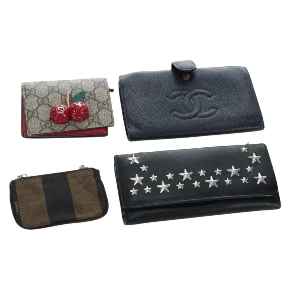 5 Wallet Set Black Leather Jimmy Choo Fendi Gucci Chanel (1 of 18)