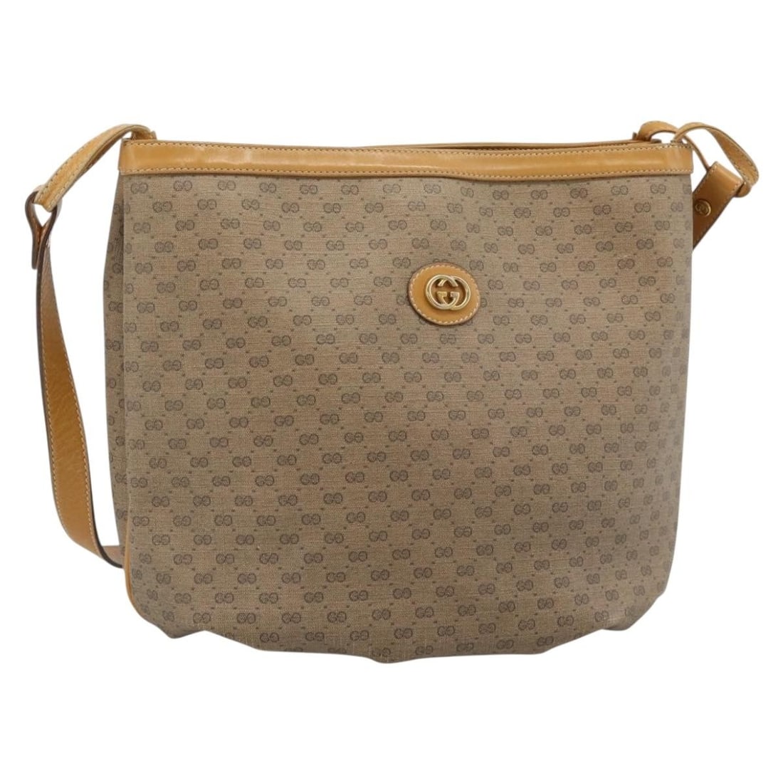 Gucci Micro GG Supreme PVC Leather Shoulder Bag Beige Gold: Gucci Micro GG Supreme PVC Leather Shoulder Bag Beige Gold Gucci Micro GG Supreme shoulder bag in beige and gold PVC leather with Micro Small GG canvas. Made in Italy, this women's shoulder bag featur