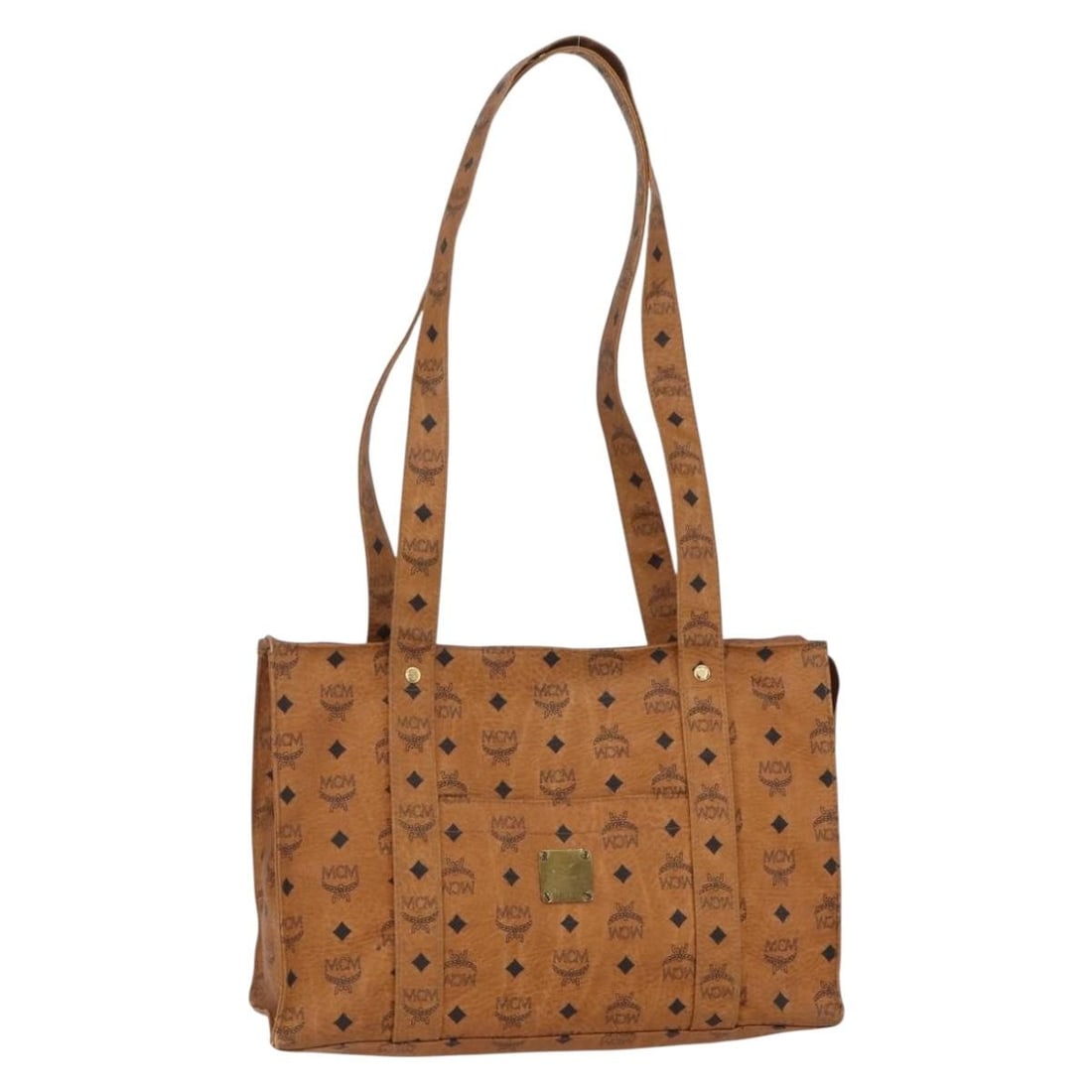 MCM Logogram Tote Bag PVC Leather Brown Gold Authentic BA8430: MCM Logogram Tote Bag PVC Leather Brown Gold Authentic BA8430 Elevate your accessory collection with the MCM Logogram Vicetos Tote Bag, crafted from durable PVC leather in a sophisticated brown and go