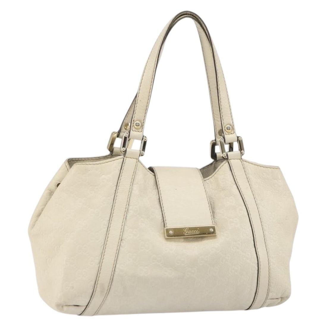 Ivory Gold GG Canvas Sukey Handbag by Gucci with Model 211937: Ivory Gold GG Canvas Sukey Handbag by Gucci with Model 211937 This GUCCI Sukey hand bag features the signature GG Canvas in an ivory and gold color scheme. Made in Italy, the bag showcases a structure