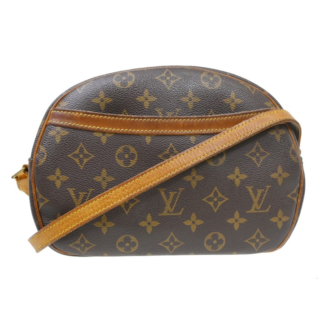 Louis Vuitton Blois Monogram Canvas Crossbody Purse M51221: Louis Vuitton Blois Monogram Canvas Crossbody Purse M51221 Vintage Louis Vuitton Blois crossbody bag in brown Monogram canvas with leather trim and a zip closure. This women's bag features a brown lea