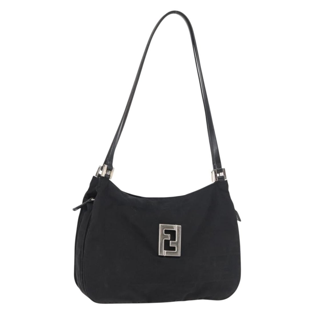 Fendi Zucca Canvas Tote Handbag Black Silver Italy: Fendi Zucca Canvas Tote Handbag Black Silver Italy Fendi Zucca canvas tote bag in black and silver. Made in Italy, this bag features a tote style with dimensions of approximately W27 cm x H20 cm x D7 