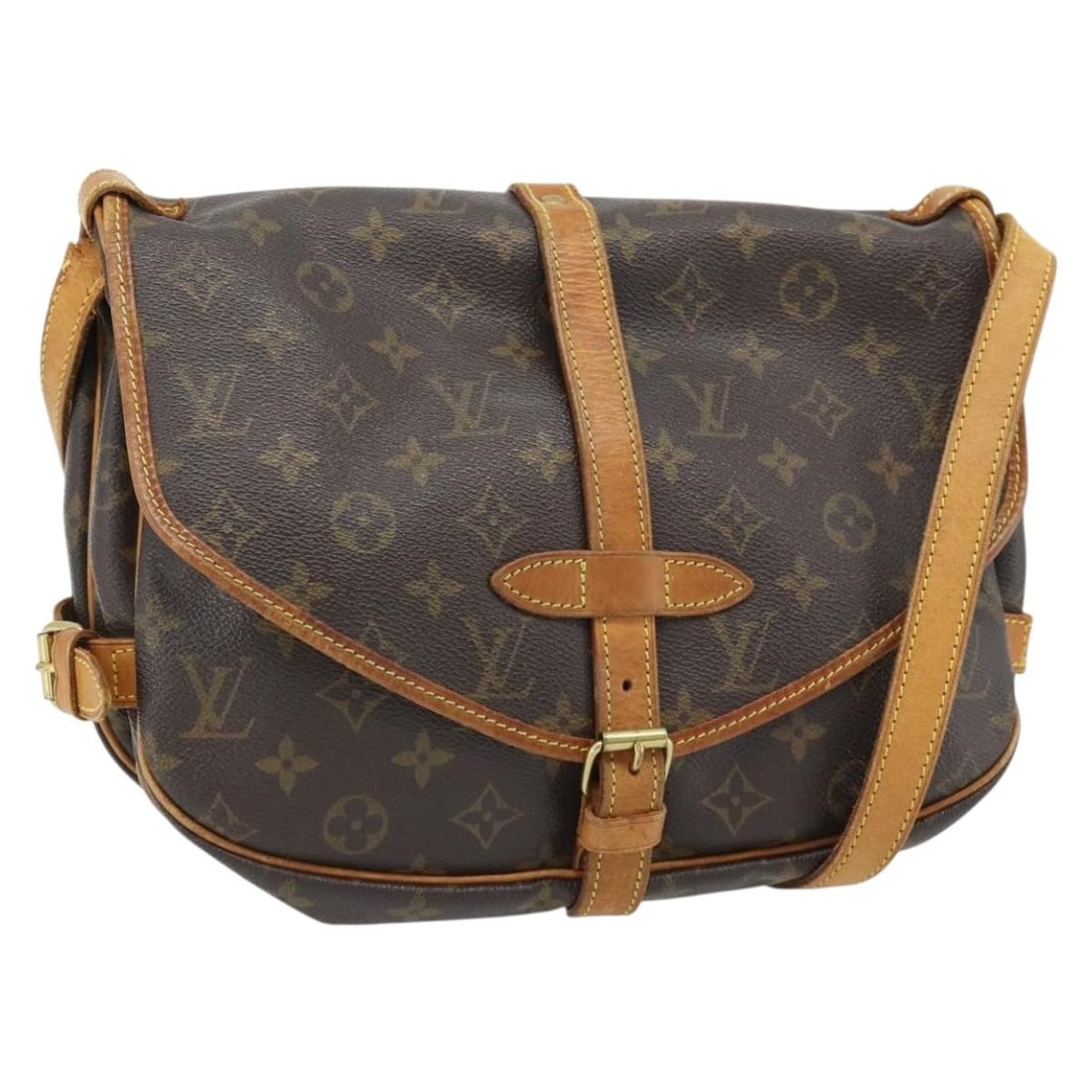 Louis Vuitton M42256 Saumur 30 Monogram Canvas Shoulder Bag: Louis Vuitton M42256 Saumur 30 Monogram Canvas Shoulder Bag Louis Vuitton Saumur 30 shoulder bag in Monogram canvas, model M42256, made in France. This women's bag features an adjustable shoulder stra
