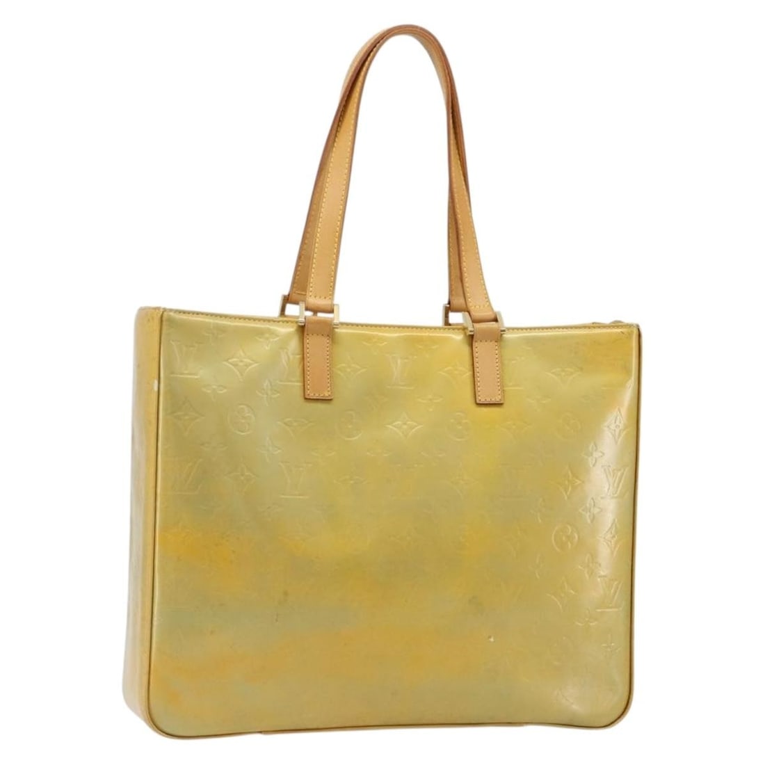 Louis Vuitton Columbus Monogram Vernis Tote Gris M91028: Louis Vuitton Columbus Monogram Vernis Tote Gris M91028 A Louis Vuitton Monogram Vernis Columbus Tote Bag in Gris, crafted from patent leather. This tote bag is made in Spain and identified by product