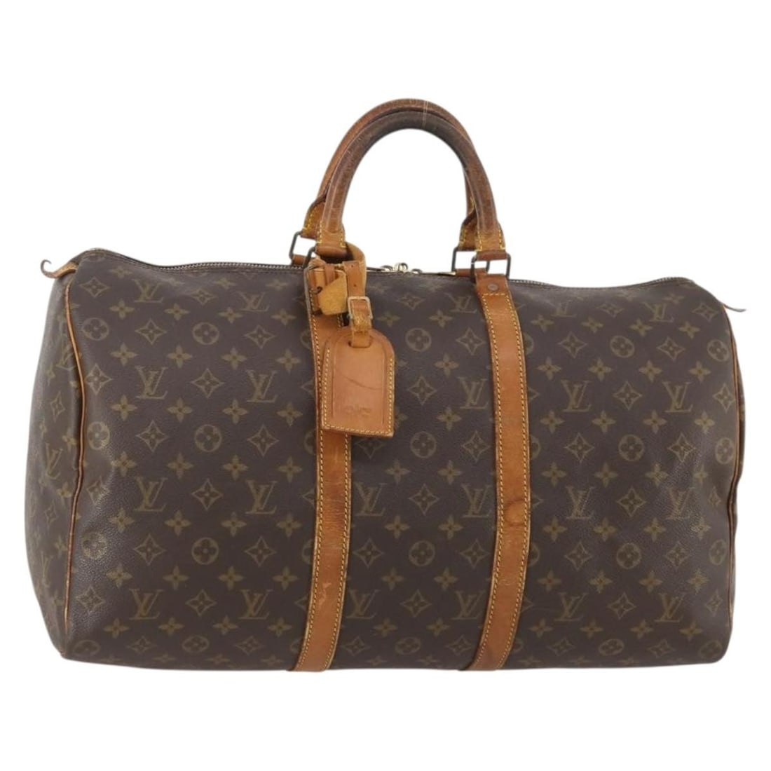 Louis Vuitton M41426 Keepall 50 Monogram Canvas Boston Bag: Louis Vuitton M41426 Keepall 50 Monogram Canvas Boston Bag Louis Vuitton Keepall 50 Boston Bag in Monogram Canvas, made in France. This women's bag features the classic Monogram exterior and comes wit
