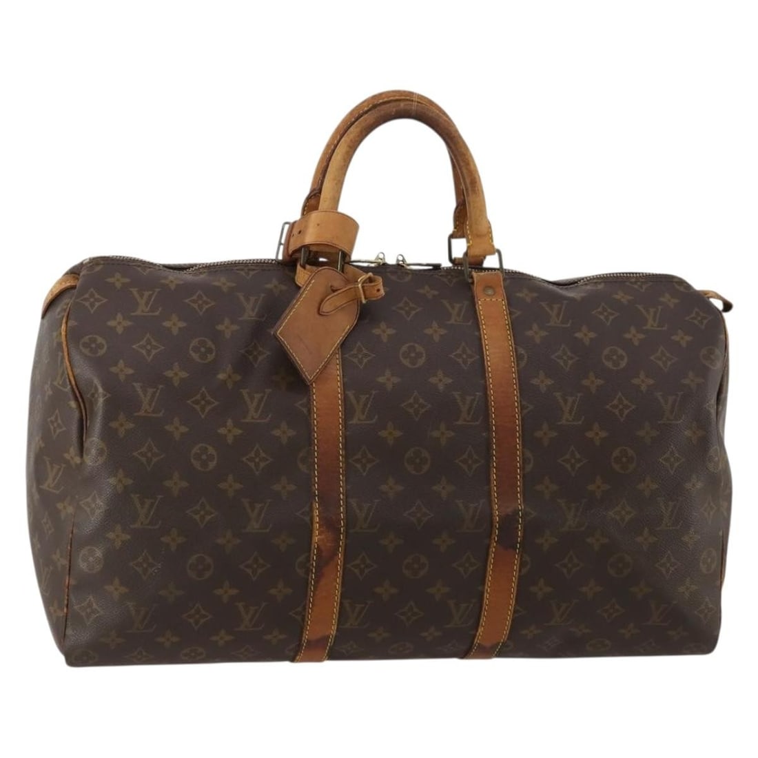 Louis Vuitton M41426 Keepall 50 Monogram Canvas Boston Bag: Louis Vuitton M41426 Keepall 50 Monogram Canvas Boston Bag Louis Vuitton Monogram Keepall 50 Boston Bag in Monogram Canvas, made in France. This women's Boston Bag comes with a name tag and Powanie ac