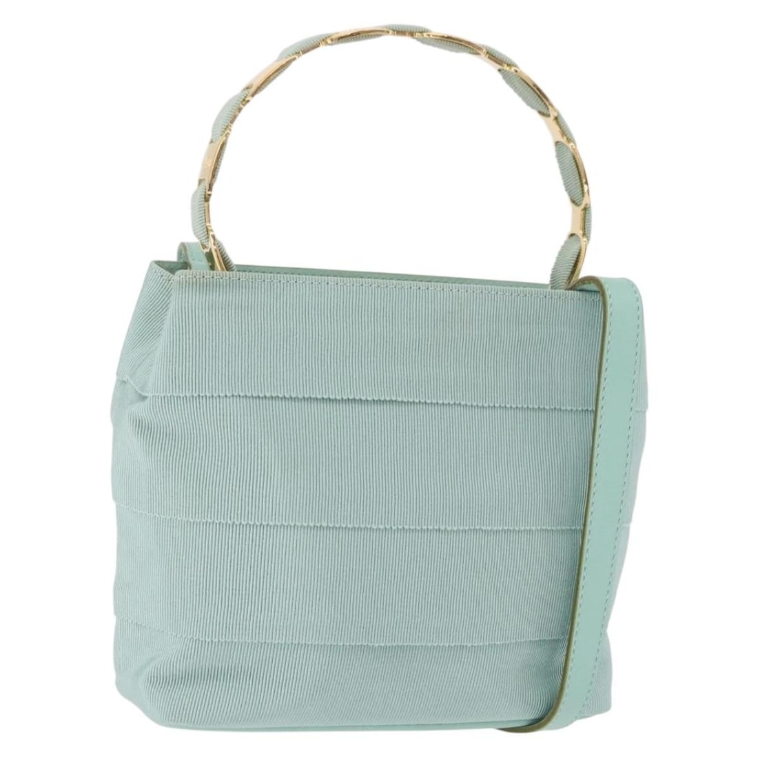 Salvatore Ferragamo Vala 2way Canvas Handbag Green Gold: Salvatore Ferragamo Vala 2way Canvas Handbag Green Gold Salvatore Ferragamo Vala handbag in green and gold canvas with a 2-way design. Made in Italy, this bag features a shoulder drop of 52-56 cm and 
