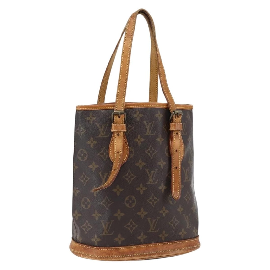 Louis Vuitton M42238 Bucket PM Monogram Canvas Shoulder Bag: Louis Vuitton M42238 Bucket PM Monogram Canvas Shoulder Bag Louis Vuitton Monogram Bucket PM shoulder bag in Monogram Canvas, made in France. The bag is identified by product number M42238 and comes w