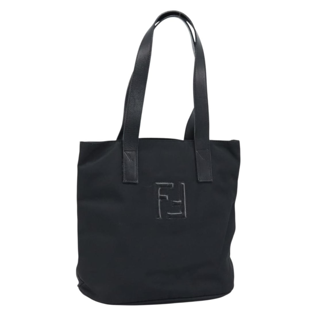 Fendi Black Nylon Women's Tote Bag Silver Accents Made in Italy: Fendi Black Nylon Women's Tote Bag Silver Accents Made in Italy This FENDI tote bag is crafted from black nylon with silver-tone accents, designed for women. The bag features a spacious interior and p