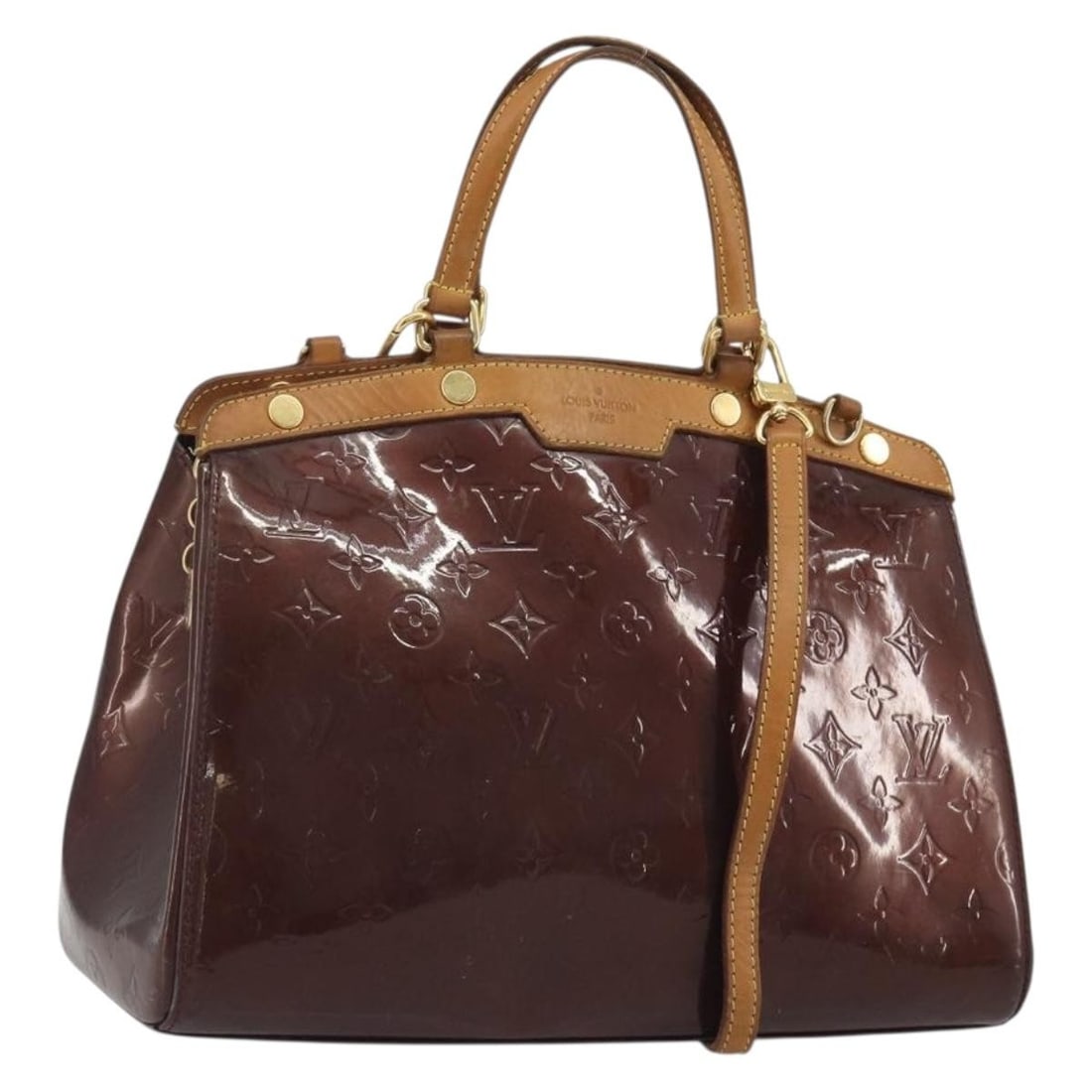 Louis Vuitton Blair MM 2way Handbag Monogram Vernis Rouge Favist M91690: Louis Vuitton Blair MM 2way Handbag Monogram Vernis Rouge Favist M91690 Louis Vuitton Monogram Vernis Blair MM handbag in Rouge Favist patent leather, made in France. This 2-way style includes a shoul
