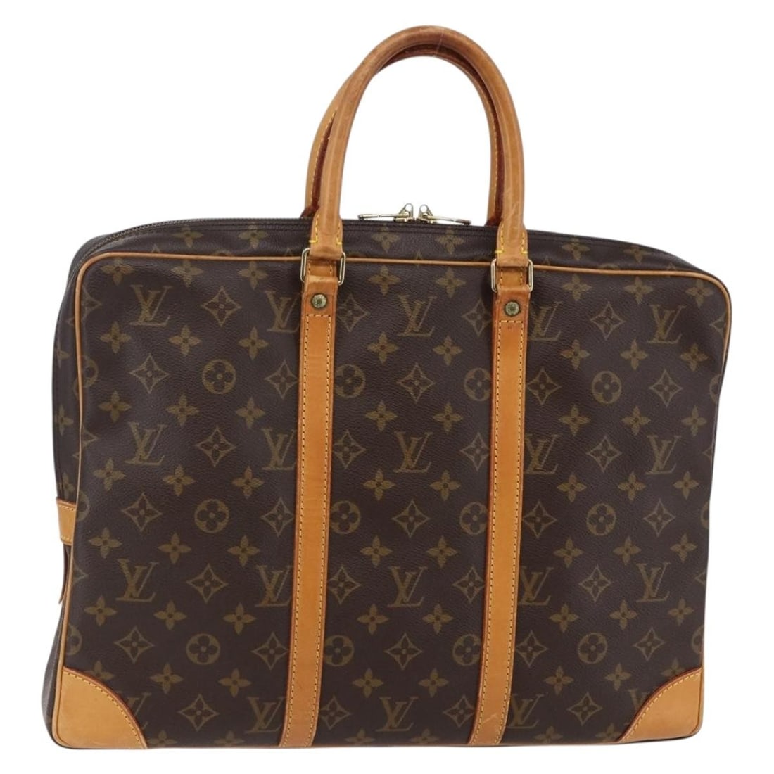 Louis Vuitton M53361 Porte Documents Voyage Monogram Canvas Briefcase: Louis Vuitton M53361 Porte Documents Voyage Monogram Canvas Briefcase Louis Vuitton Porte Documents Voyage business bag in Monogram canvas. This structured briefcase-style bag is made in France and fe