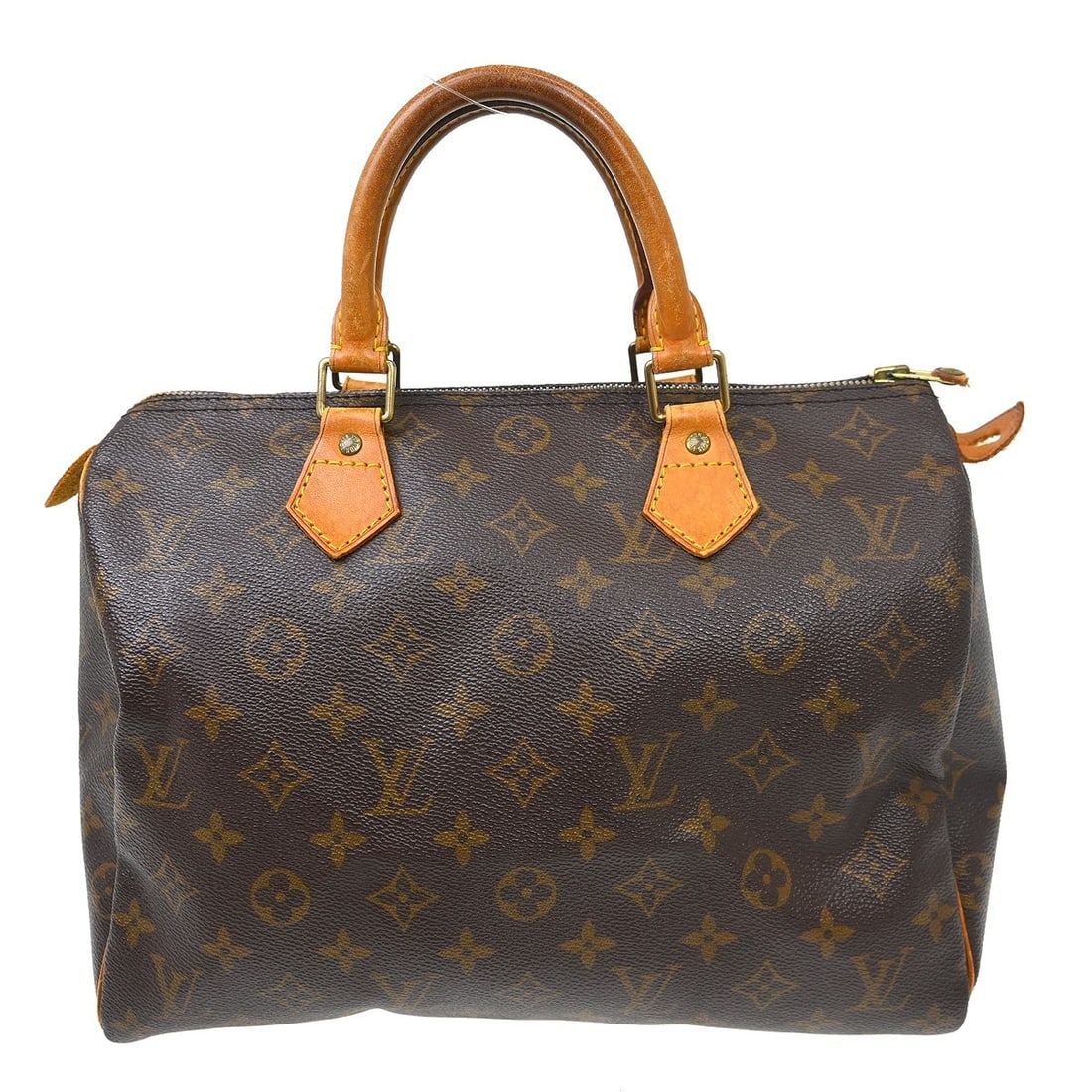 Louis Vuitton Speedy 30 Monogram Canvas Satchel M41526: Louis Vuitton Speedy 30 Monogram Canvas Satchel M41526 Vintage Louis Vuitton Speedy 30 satchel handbag in Monogram canvas with leather double handles and a zip closure. This women's handbag is made in