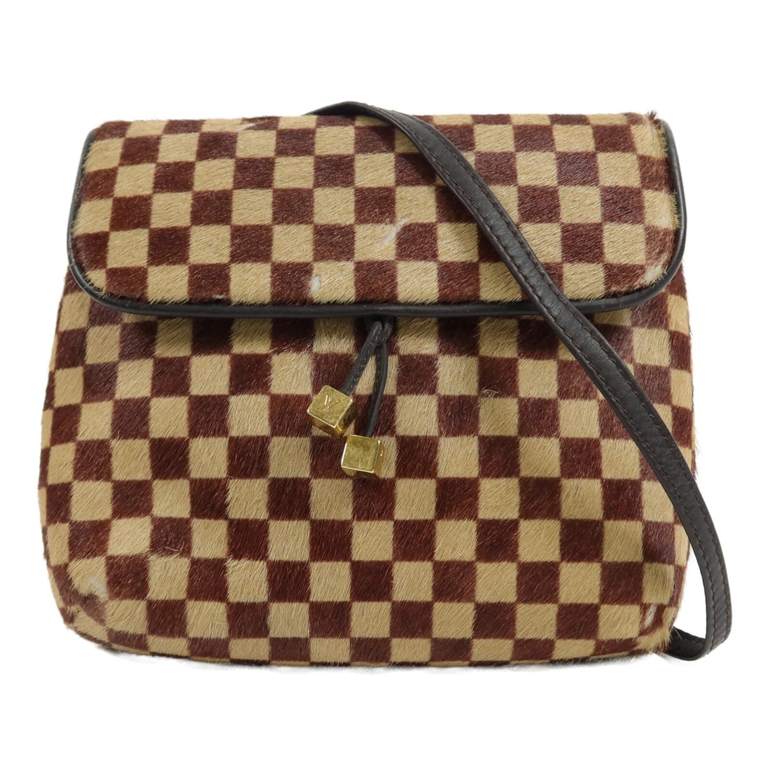 Louis Vuitton M92130 Damier Sauvage Gazelle Pony Hair Shoulder Bag: Louis Vuitton M92130 Damier Sauvage Gazelle Pony Hair Shoulder Bag Louis Vuitton Damier Sauvage Gazelle shoulder bag, model M92130, in brown and beige. It is made from calfskin (cowhide) and pony hair