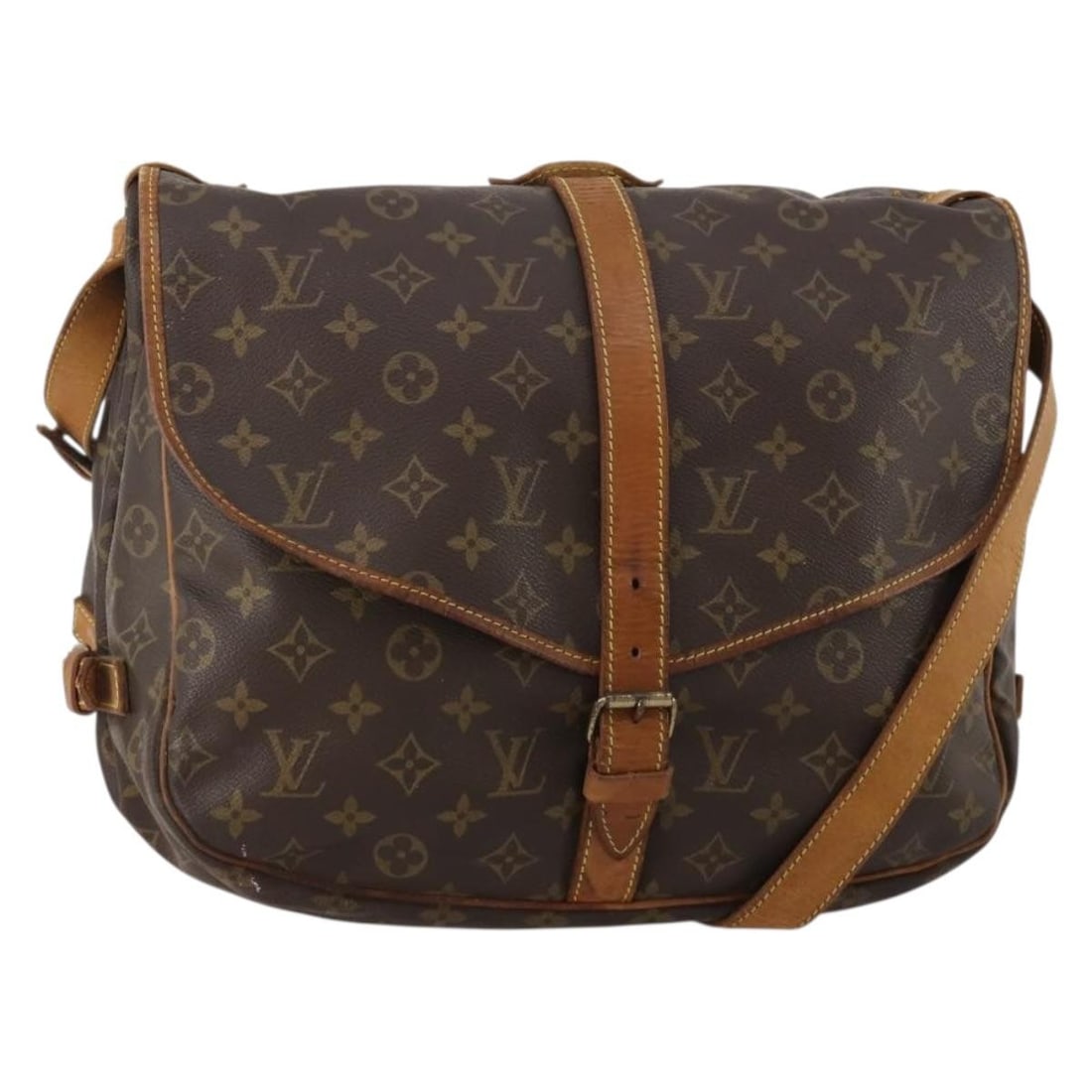 Louis Vuitton M42254 Saumur 35 Monogram Canvas Shoulder Bag: Louis Vuitton M42254 Saumur 35 Monogram Canvas Shoulder Bag Louis Vuitton Saumur 35 shoulder bag in Monogram Canvas, made in France. This women's bag is presented in the Monogram colorway and comes wi