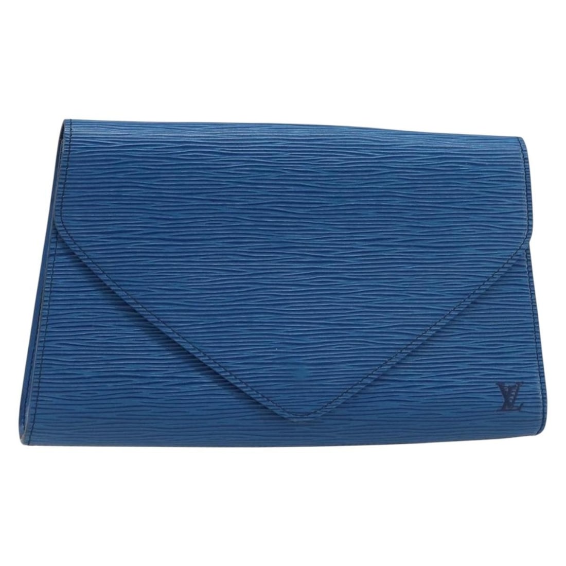 Epi Leather Art Deco Blue Clutch Bag by Louis Vuitton M52635: Epi Leather Art Deco Blue Clutch Bag by Louis Vuitton M52635 This LOUIS VUITTON Epi Art Deco clutch bag features a blue Epi leather exterior and is designed for women. The bag measures approximately 9
