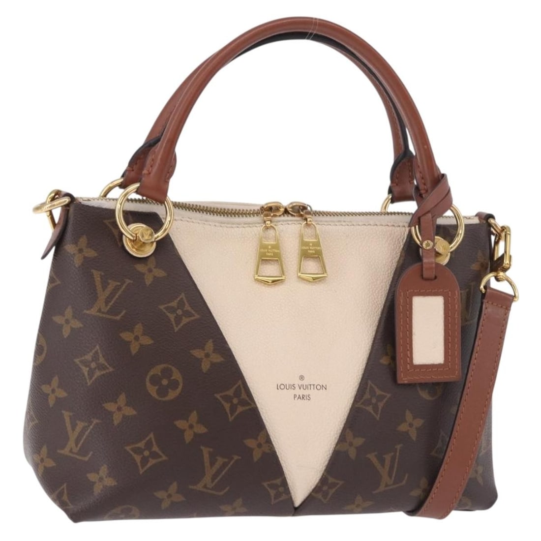 Louis Vuitton M44520 V Tote BB Monogram Canvas 2way Handbag: Louis Vuitton M44520 V Tote BB Monogram Canvas 2way Handbag Louis Vuitton Monogram V Tote BB hand bag in Monogram Canvas, made in France. The bag measures approximately 25 cm W x 17 cm H x 10 cm D and