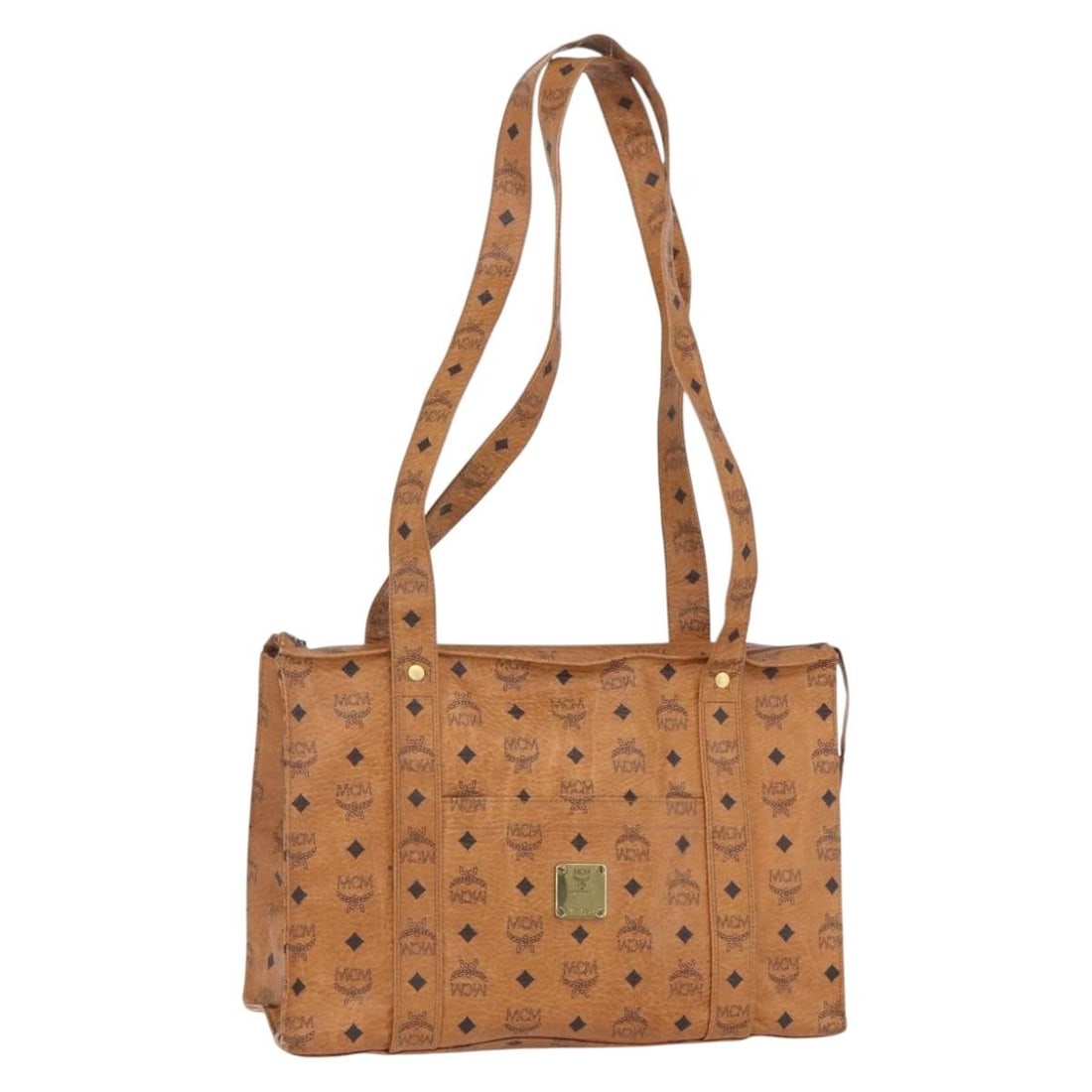 MCM Logogram Vicetos Shoulder Bag Brown Gold PVC Leather Germany: MCM Logogram Vicetos Shoulder Bag Brown Gold PVC Leather Germany The MCM Logogram Vicetos Shoulder Bag is a stylish accessory crafted from durable PVC leather in a sophisticated brown and gold color s