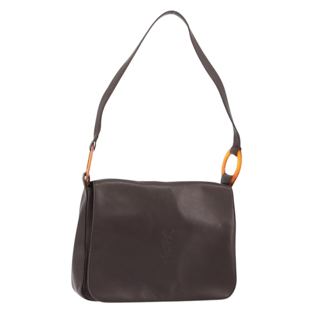 Leather Shoulder Bag Brown Gold SAINT LAURENT 188860: Leather Shoulder Bag Brown Gold SAINT LAURENT 188860 A Saint Laurent shoulder bag in brown and gold leather. It measures approximately W33 cm x H23 cm x D9 cm, with a shoulder drop of approximately 35