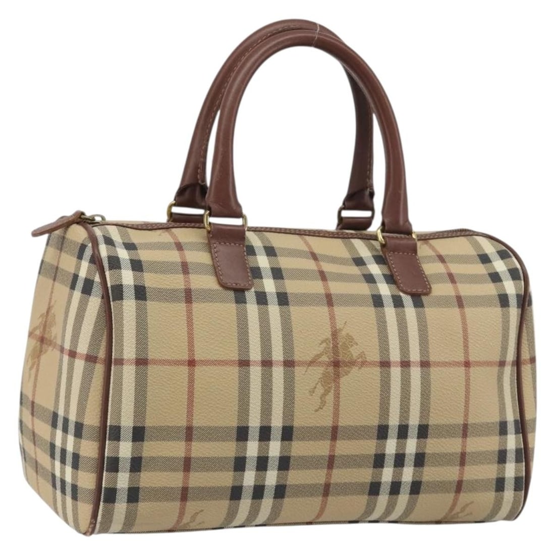 Burberry Nova Check PVC Leather Handbag Beige Gold Tone: Burberry Nova Check PVC Leather Handbag Beige Gold Tone Burberry Nova Check hand bag in PVC leather with a beige and gold tone exterior. Made in Italy, this women's bag measures approximately 11.0 x 6