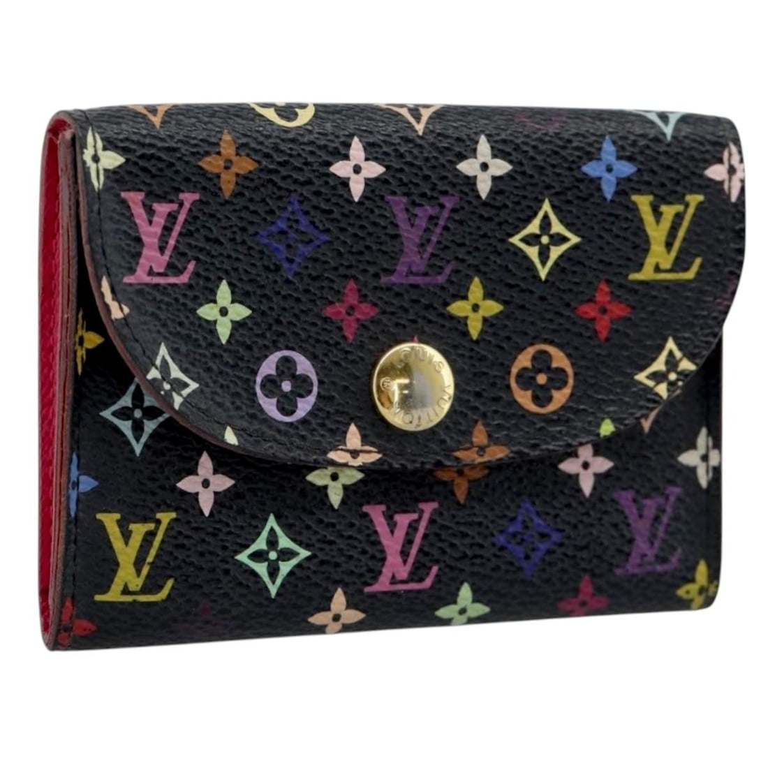 Louis Vuitton M66561 black Monogram Multicolor canvas card case: Louis Vuitton M66561 black Monogram Multicolor canvas card case Louis Vuitton Envelope Carte de Visite card case in Black Monogram Multicolor Canvas, made in Spain. This women's card case measures app