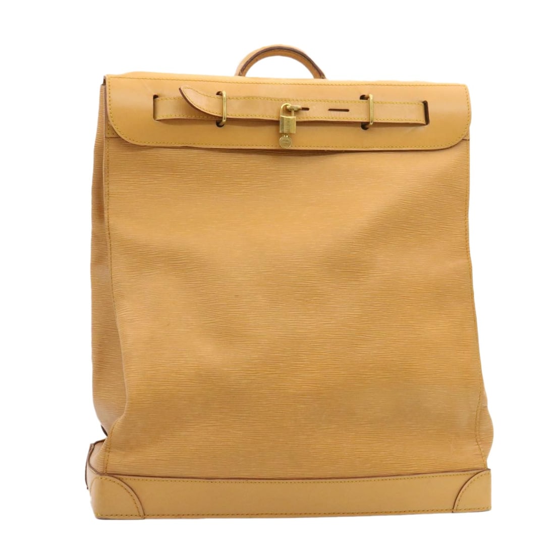 Louis Vuitton Epi Leather Beige Boston Bag with Padlock Key: Louis Vuitton Epi Leather Beige Boston Bag with Padlock Key Louis Vuitton Epi Steamer Bag in beige Epi leather, styled as a Boston bag for women and made in France. It comes with a padlock and one key
