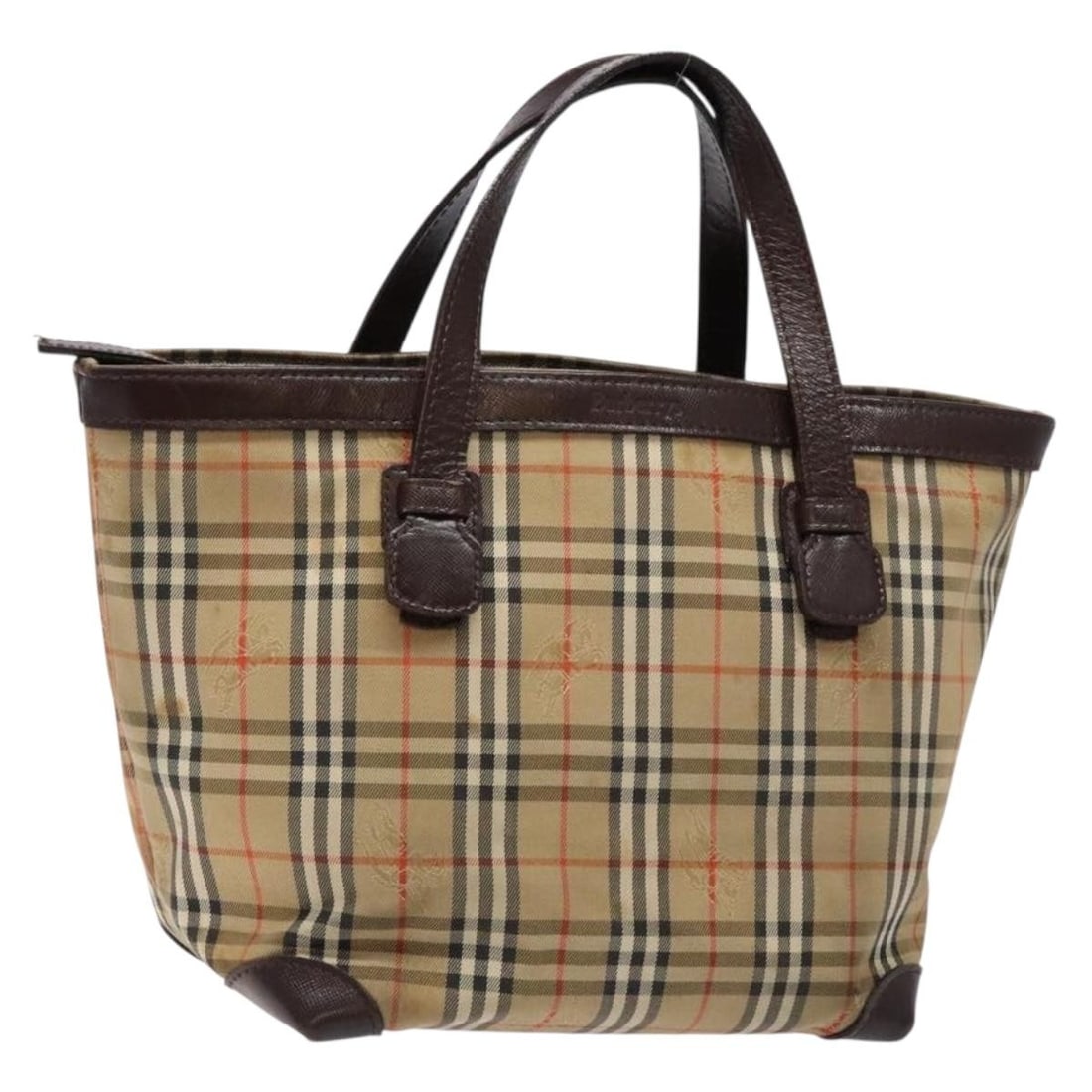 Burberrys Nova Check Canvas Beige Silver Handbag: Burberrys Nova Check Canvas Beige Silver Handbag This Burberrys handbag features the iconic Nova Check pattern in beige and silver canvas. Designed for women, it has a structured silhouette with a han