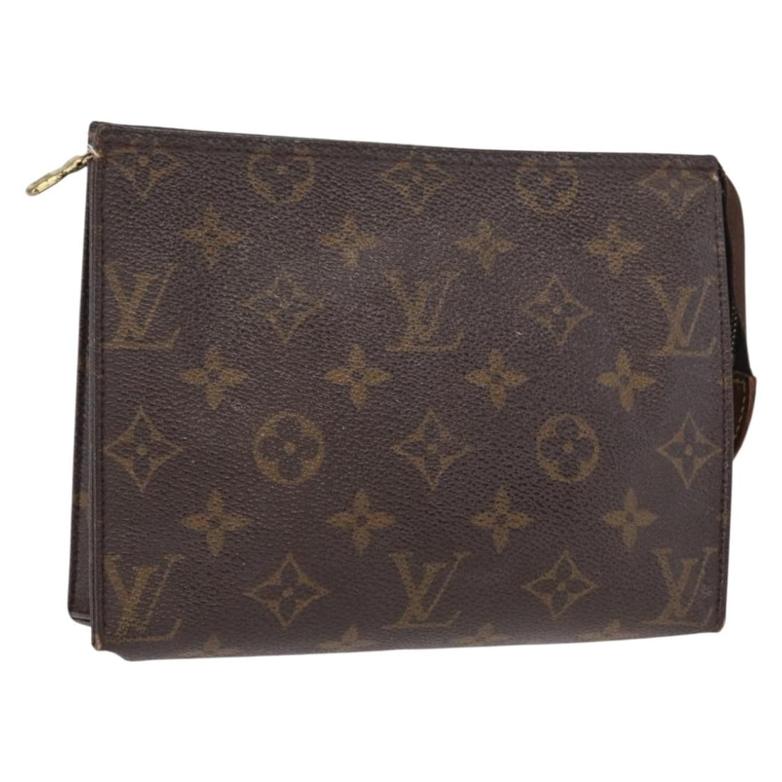 Louis Vuitton M47544 Monogram Canvas Toiletry Pouch 19: Louis Vuitton M47544 Monogram Canvas Toiletry Pouch 19 Louis Vuitton Monogram Poche Toilette 19 pouch in monogram canvas, made in France. This women's pouch is a heavily used piece with visible wear t