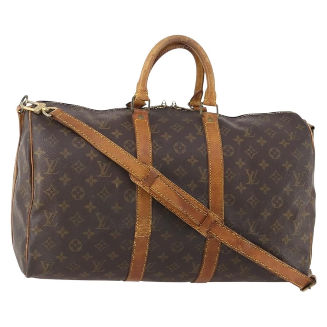 Louis Vuitton M41418 Keepall Bandouliere 45 Monogram Boston Bag: Louis Vuitton M41418 Keepall Bandouliere 45 Monogram Boston Bag Louis Vuitton Keepall Bandouliere 45 Boston Bag in Monogram Canvas, made in France. This women's bag comes with a shoulder strap and is 