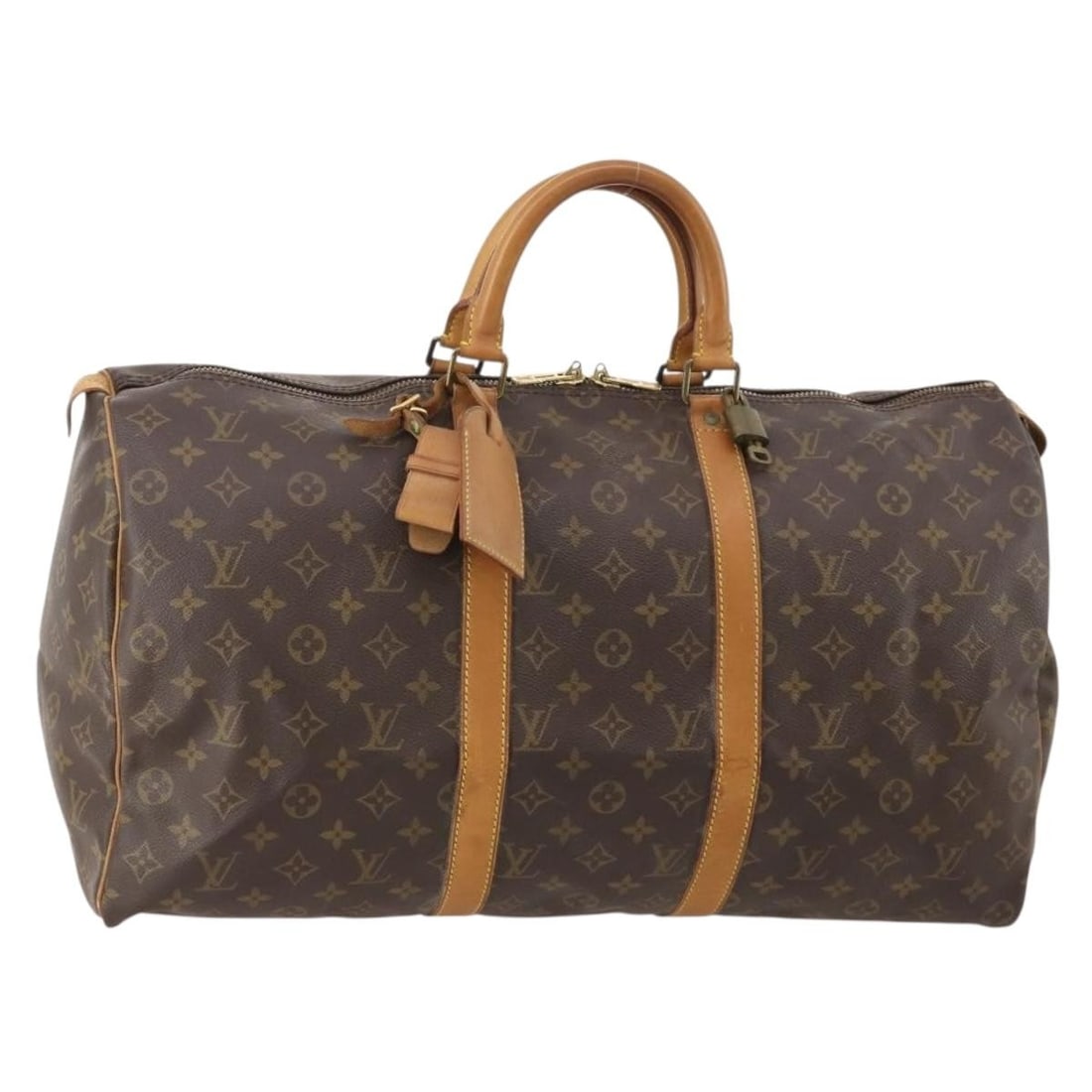Louis Vuitton M41426 Keepall 50 Monogram Canvas Boston Bag: Louis Vuitton M41426 Keepall 50 Monogram Canvas Boston Bag Louis Vuitton Keepall 50 Boston Bag in Monogram Canvas, made in France. This women's travel bag features the classic Monogram exterior and co