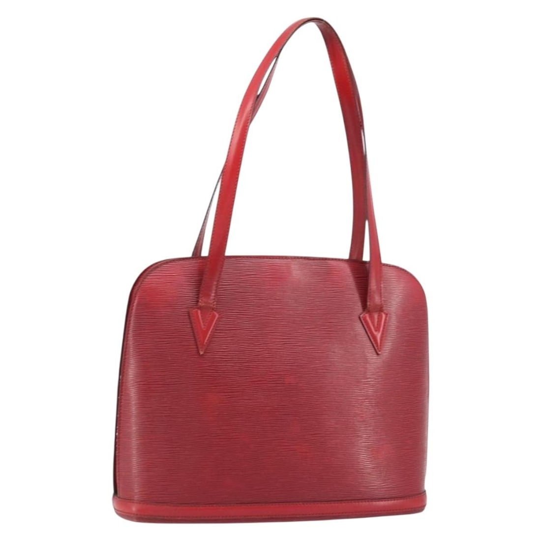 Louis Vuitton Epi Leather Lussac Red Shoulder Bag M52287: Louis Vuitton Epi Leather Lussac Red Shoulder Bag M52287 This Louis Vuitton Epi Lussac shoulder bag in red features Epi leather construction and a classic, structured silhouette. Designed for women, t