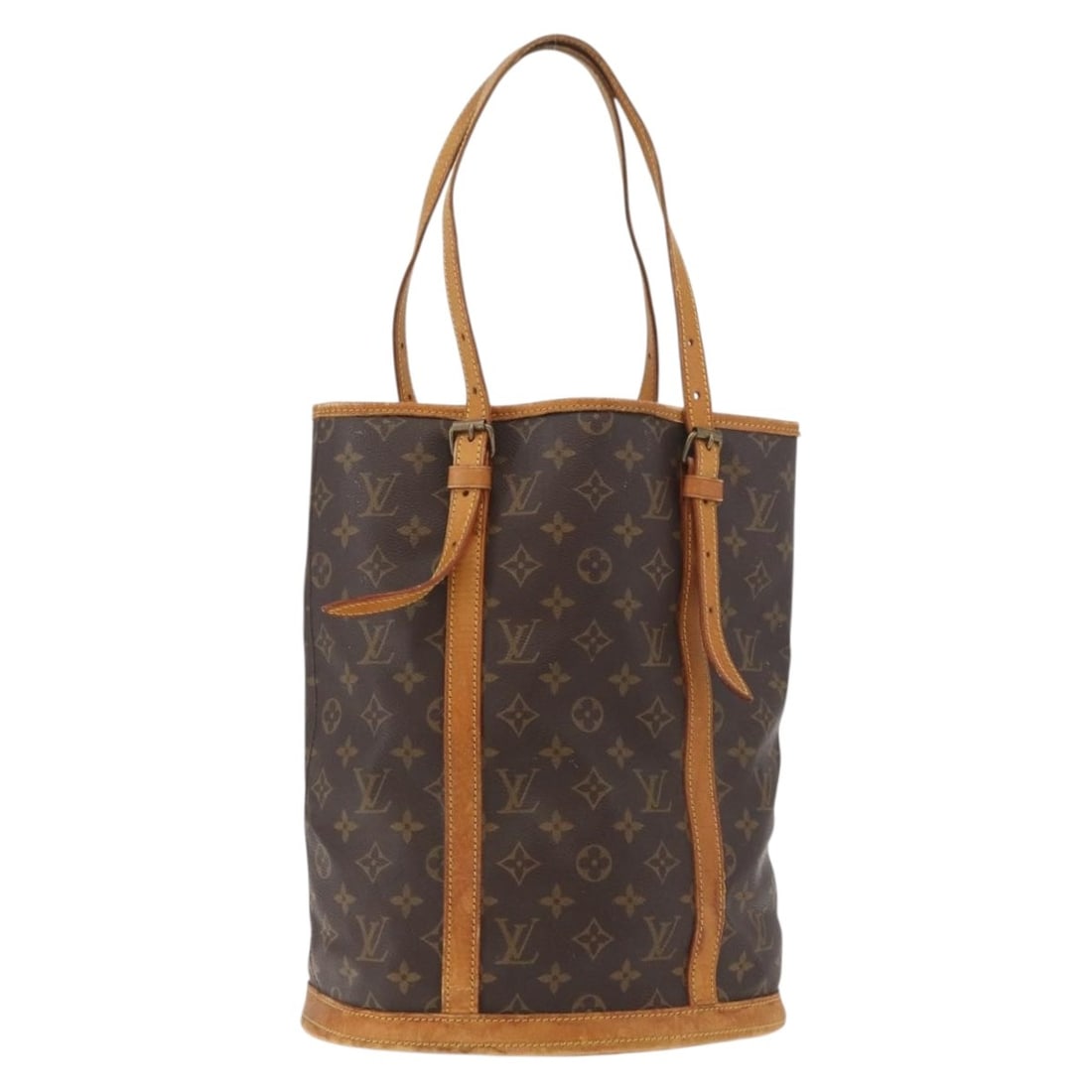 Louis Vuitton M42236 Bucket GM Monogram Canvas Shoulder Bag: Louis Vuitton M42236 Bucket GM Monogram Canvas Shoulder Bag Louis Vuitton Monogram Bucket GM shoulder bag in Monogram canvas, made in France. This women's shoulder bag features an adjustable shoulder 