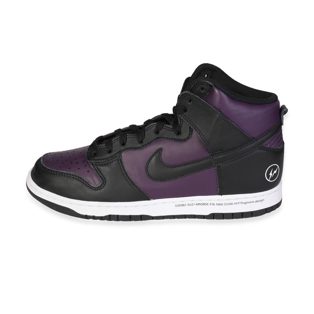 Nike Fragment Design Beijing Dunk High Sneaker 10.5 US: Nike Fragment Design Beijing Dunk High Sneaker 10.5 US Nike Fragment Design x Dunk High 'Beijing' men's lifestyle sneakers in black and purple leather. Pre-owned and size 10.5 US, this pair was manufa