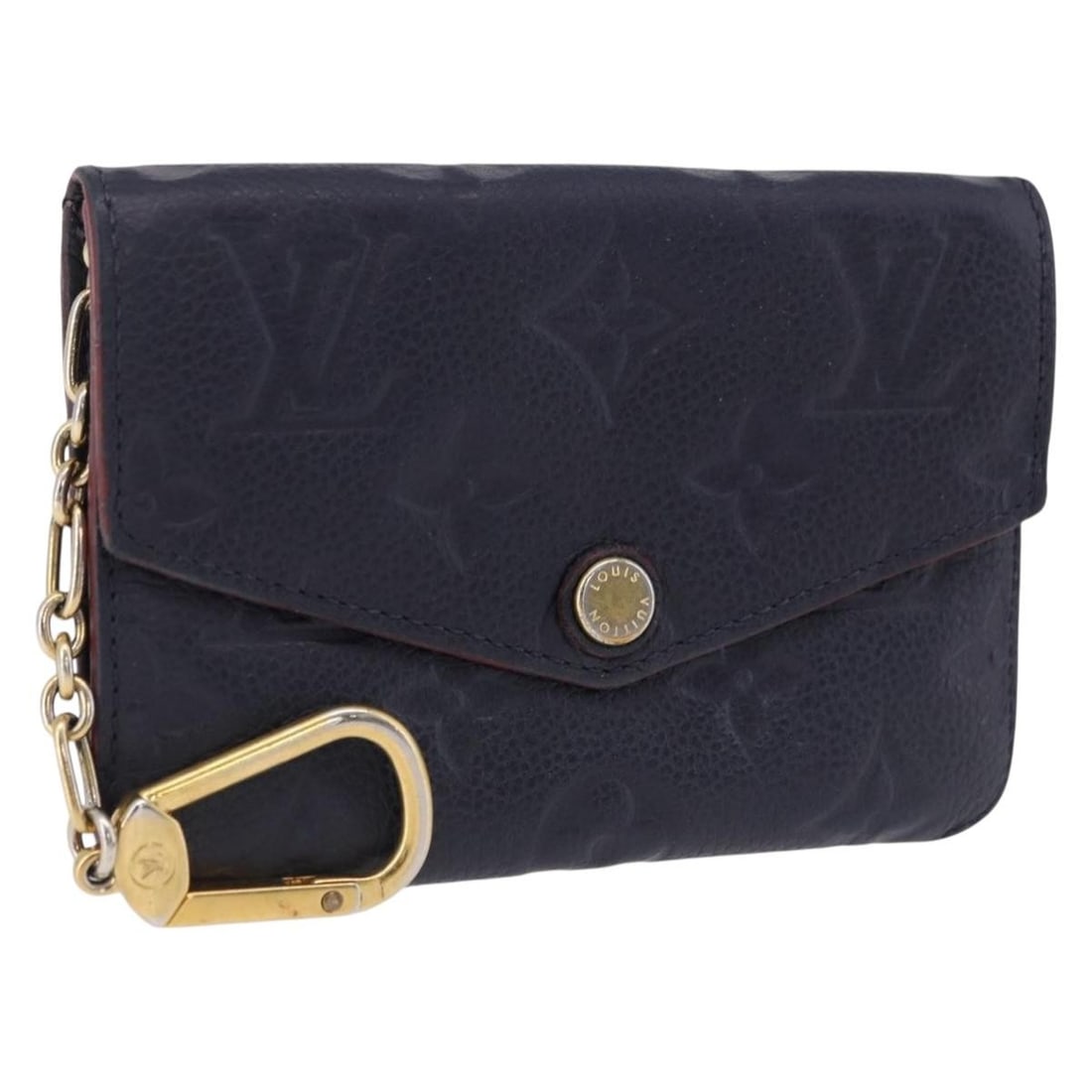 Louis Vuitton M62017 Monogram Empreinte Coin Purse Navy: Louis Vuitton M62017 Monogram Empreinte Coin Purse Navy Louis Vuitton Monogram Empreinte Pochette Cles purse in navy Monogram Empreinte leather. This coin purse is made in France and is identified by 