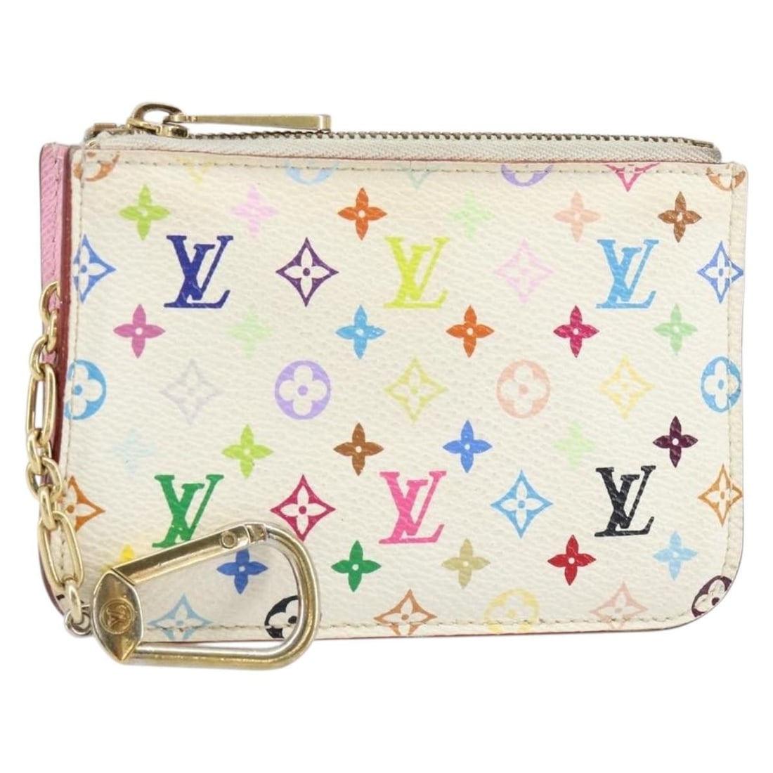 LOUIS VUITTON Multicolor Monogram Pochette ClesNM Coin Purse White M93734 Auth: LOUIS VUITTON Multicolor Monogram Pochette ClesNM Coin Purse White M93734 Auth This LOUIS VUITTON Monogram Multicolor Pochette ClesNM Purse combines elegance and functionality, crafted from vibrant Mo