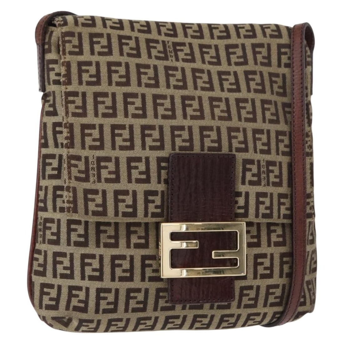 FENDI Zucchino Shoulder Bag Beige Gold Canvas Italy: FENDI Zucchino Shoulder Bag Beige Gold Canvas Italy FENDI shoulder bag in Zucchino canvas with a beige and gold exterior. Made in Italy and designed for women, this bag features a shoulder strap with 