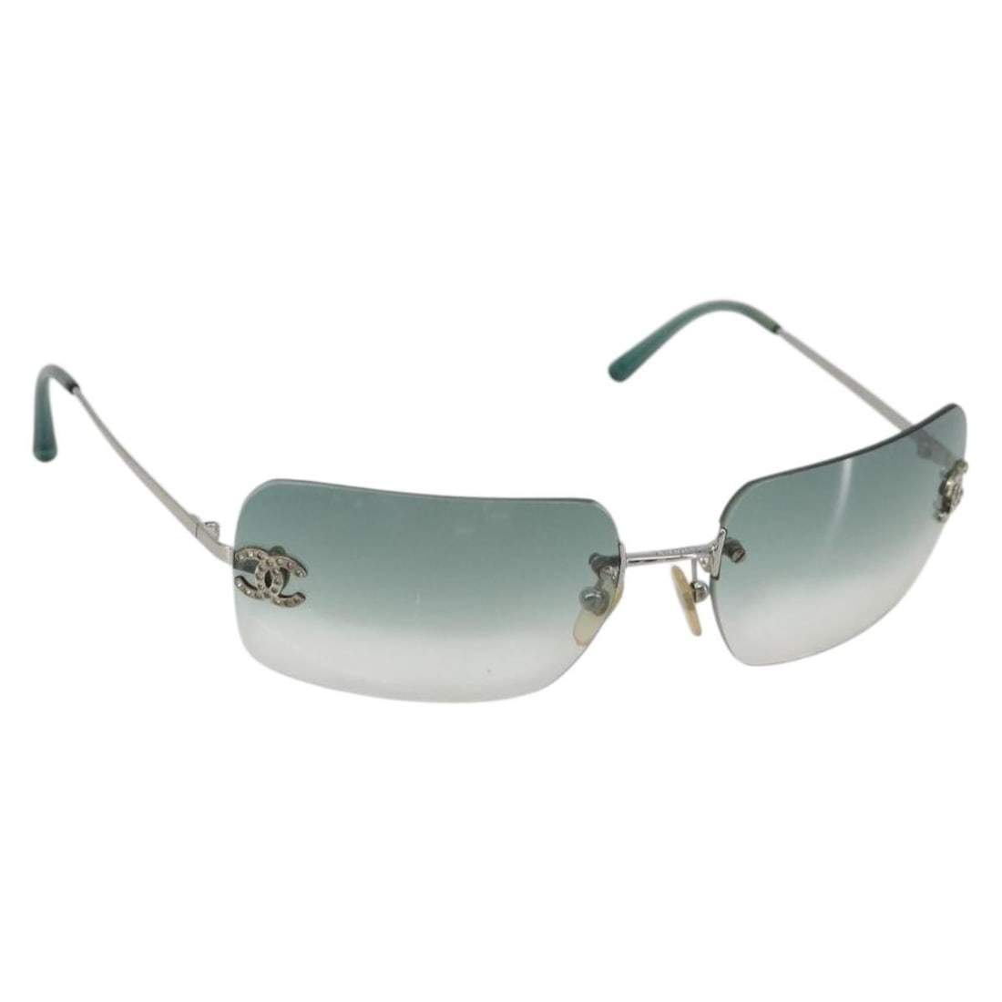 CHANEL Coco Mark Green Metal Sunglasses Italy: CHANEL Coco Mark Green Metal Sunglasses Italy CHANEL sunglasses in green metal, made in Italy. The item is for women and is offered as the sunglasses shown in the photo. Please note that the original 