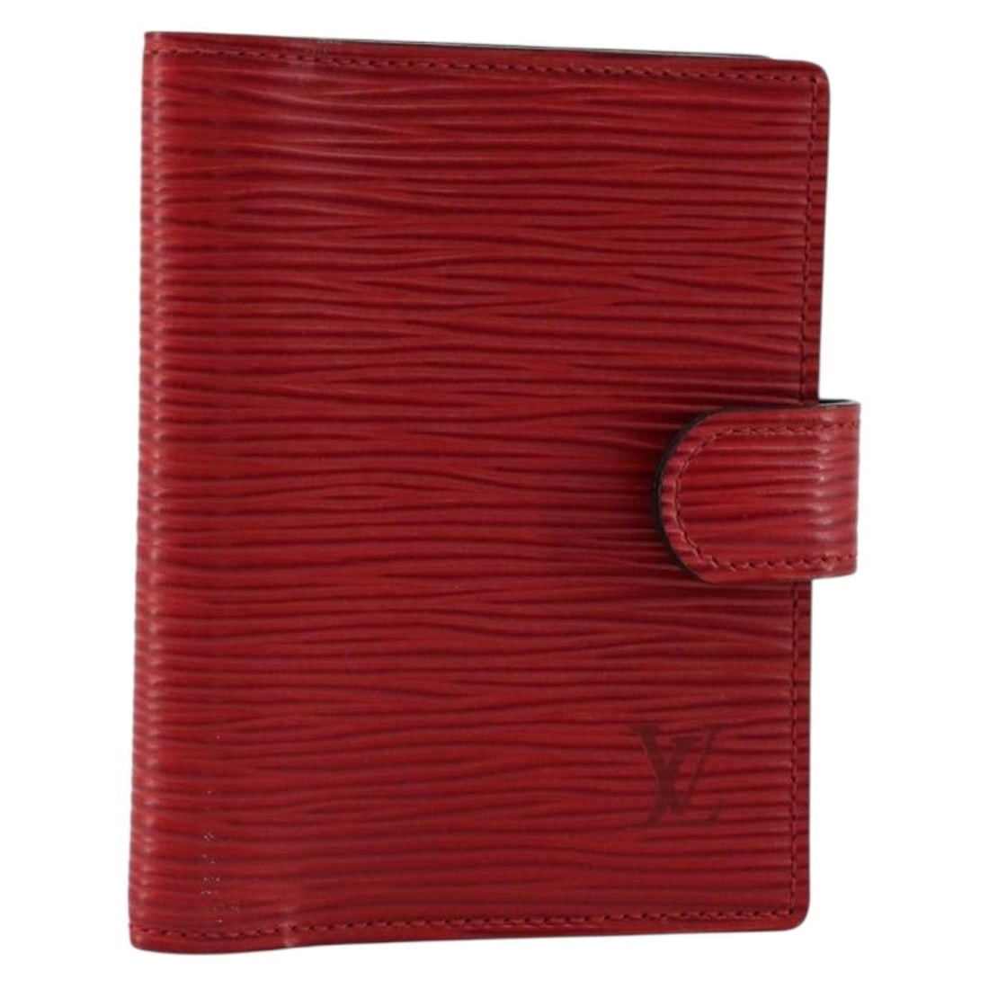 Louis Vuitton Epi Red Day Planner Cover R20077: Louis Vuitton Epi Red Day Planner Cover R20077 This Louis Vuitton Epi Mini Agenda Day Planner Cover is crafted from red Epi leather and designed for women. The compact cover features a structured silh