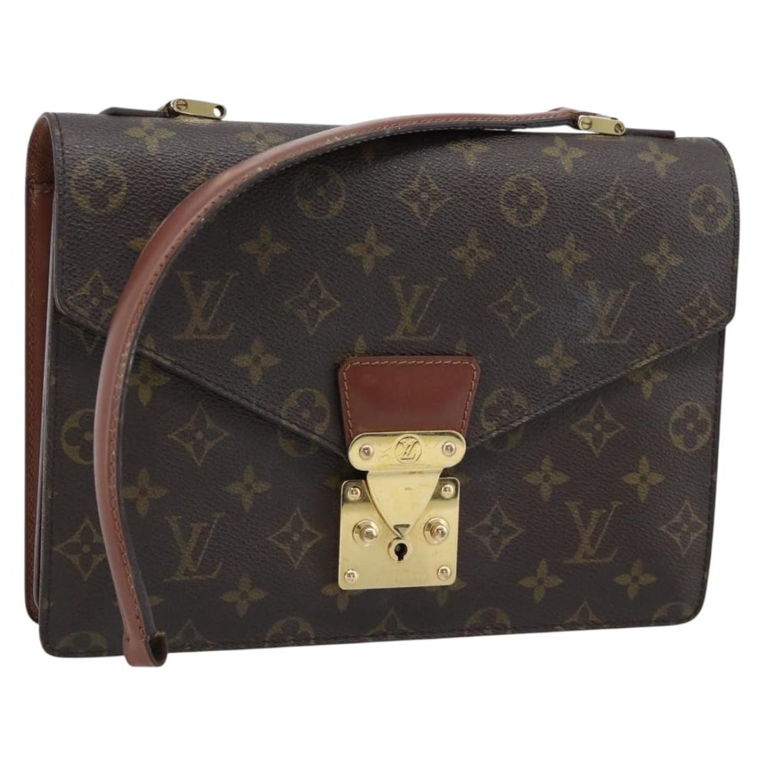 Louis Vuitton Concorde M51190 Monogram Canvas Handbag France: Louis Vuitton Concorde M51190 Monogram Canvas Handbag France Louis Vuitton Monogram Concorde Hand Bag in Monogram Canvas, made in France. The bag measures approximately W27 cm x H19 cm x D8 cm (W10.6 