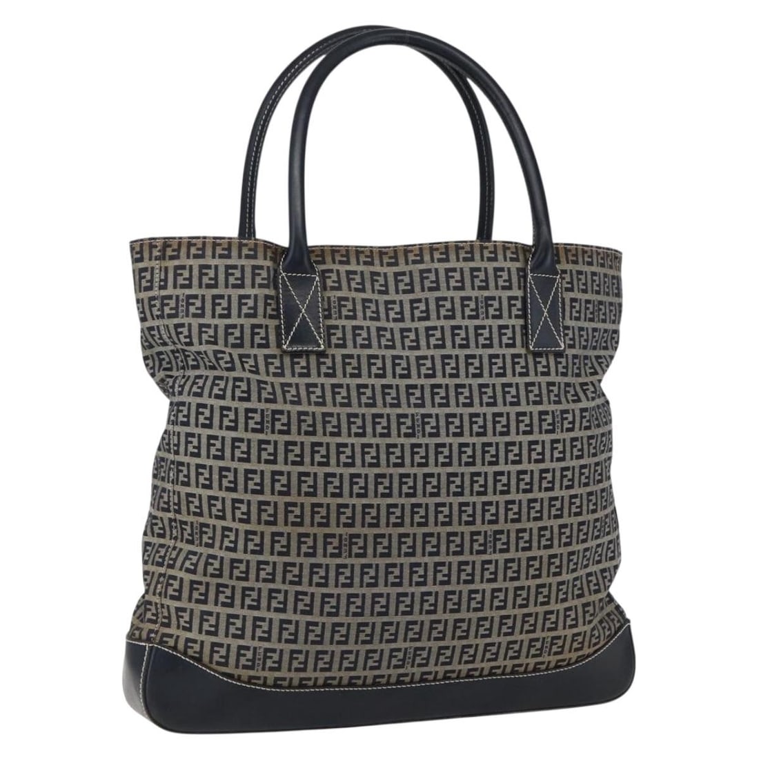Fendi Zucchino Navy Silver Canvas Tote Handbag Made in Italy: Fendi Zucchino Navy Silver Canvas Tote Handbag Made in Italy This FENDI Zucchino canvas tote bag features a navy and silver color scheme with the iconic Zucchino pattern. Crafted in Italy, it offers a
