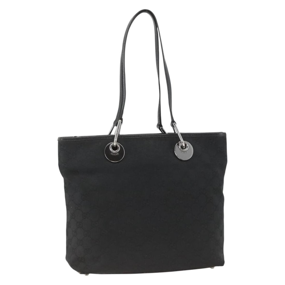 Gucci 139552 Black Silver GG Canvas Tote Bag: Gucci 139552 Black Silver GG Canvas Tote Bag This GUCCI GG Canvas Tote Bag features a black and silver color scheme and is crafted from durable canvas material. Designed for women, it offers ample spa