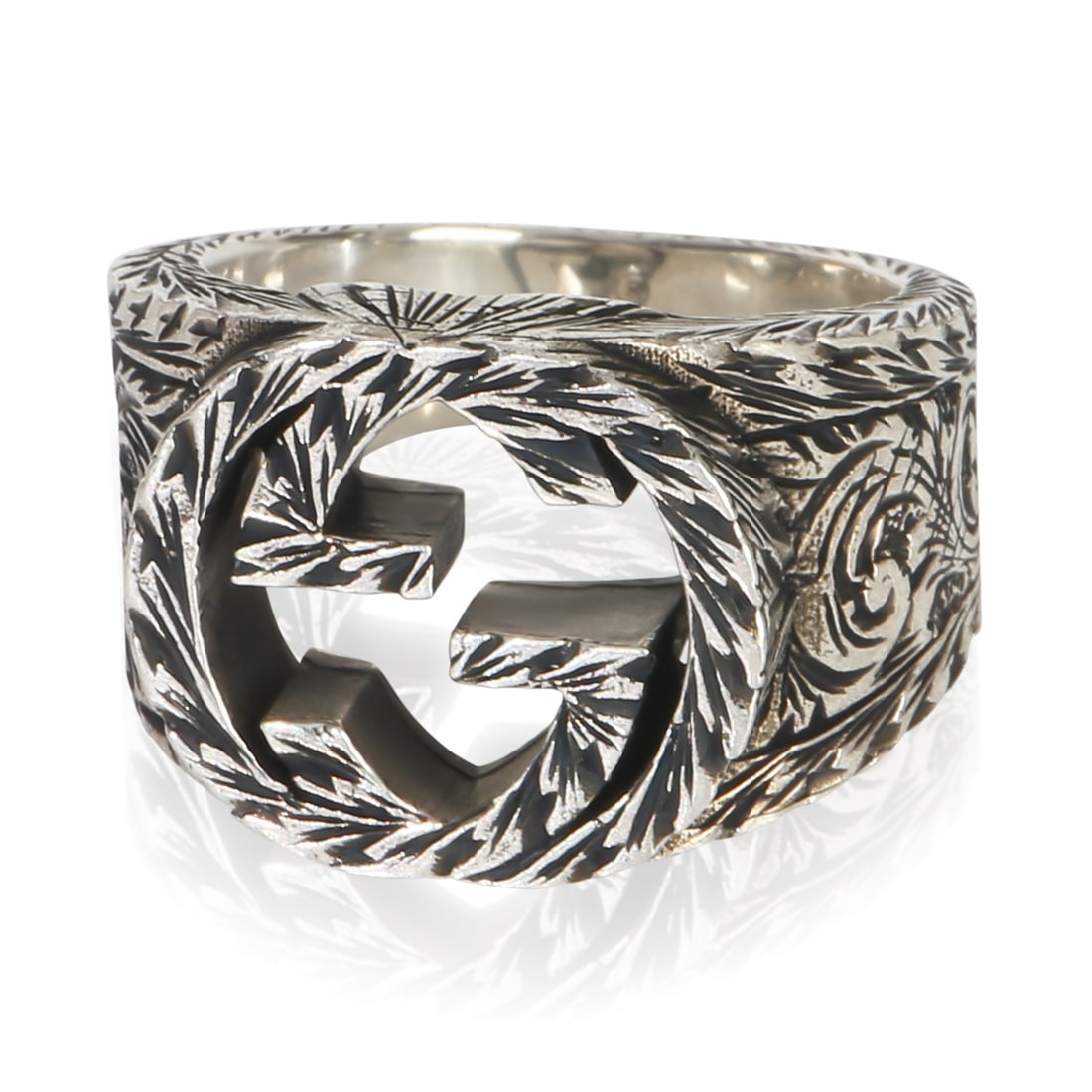 Gucci Women's Interlocking G Paisley Ring in Sterling Silver Size 6 with Box (1 of 5)