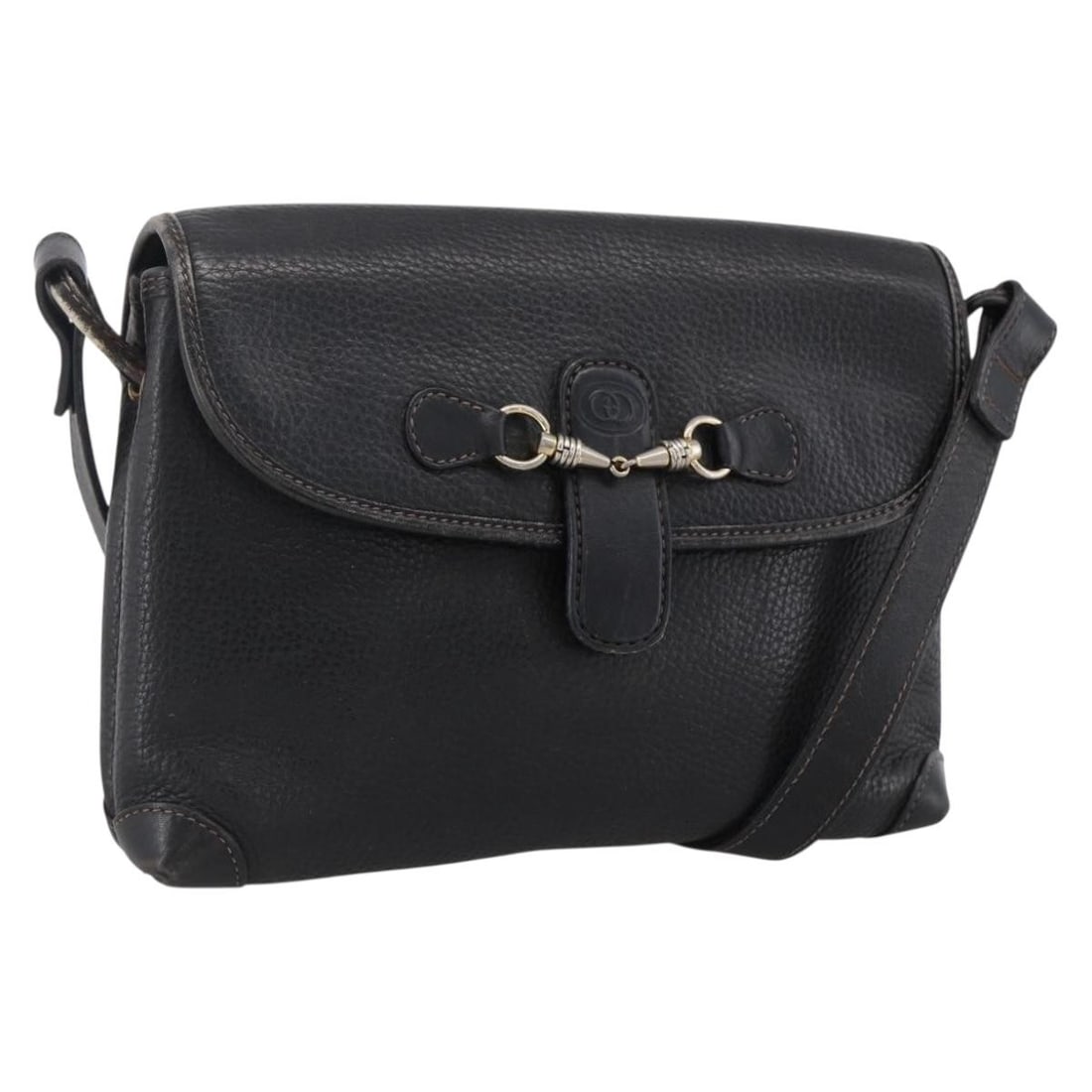 Gucci 170075 Horsebit Leather Shoulder Bag Black Gold Tone: Gucci 170075 Horsebit Leather Shoulder Bag Black Gold Tone A Gucci Horsebit shoulder bag in black leather with gold-tone hardware, made in Italy. The bag measures approximately W22 cm x H15 cm x D5 cm