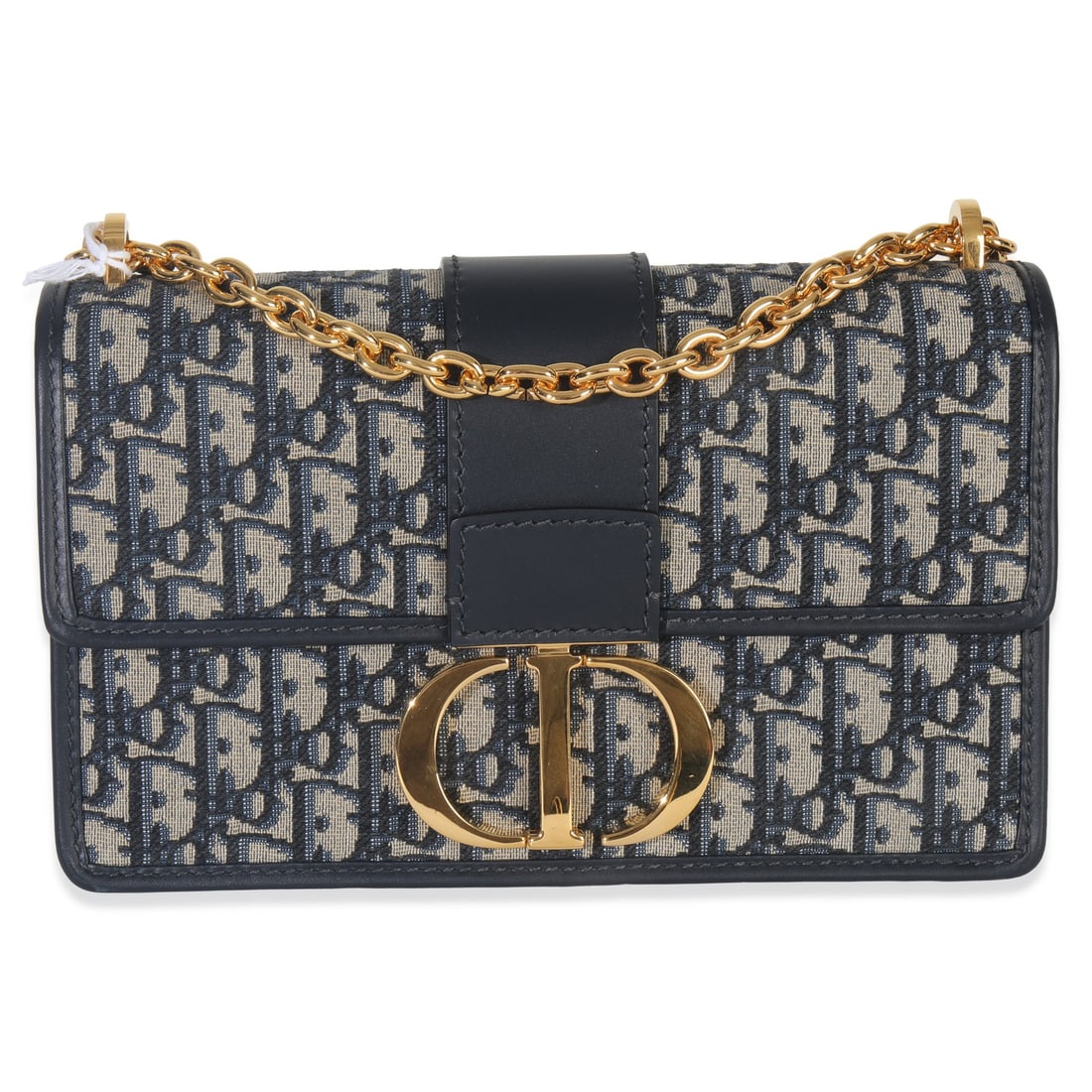 Dior 30 Montaigne Blue Oblique Canvas Shoulder Chain Bag with Accessories: Dior 30 Montaigne Blue Oblique Canvas Shoulder Chain Bag with Accessories This Christian Dior Blue Oblique Dior 30 Montaigne Chain Bag features a blue canvas exterior with a signature Dior Oblique pat
