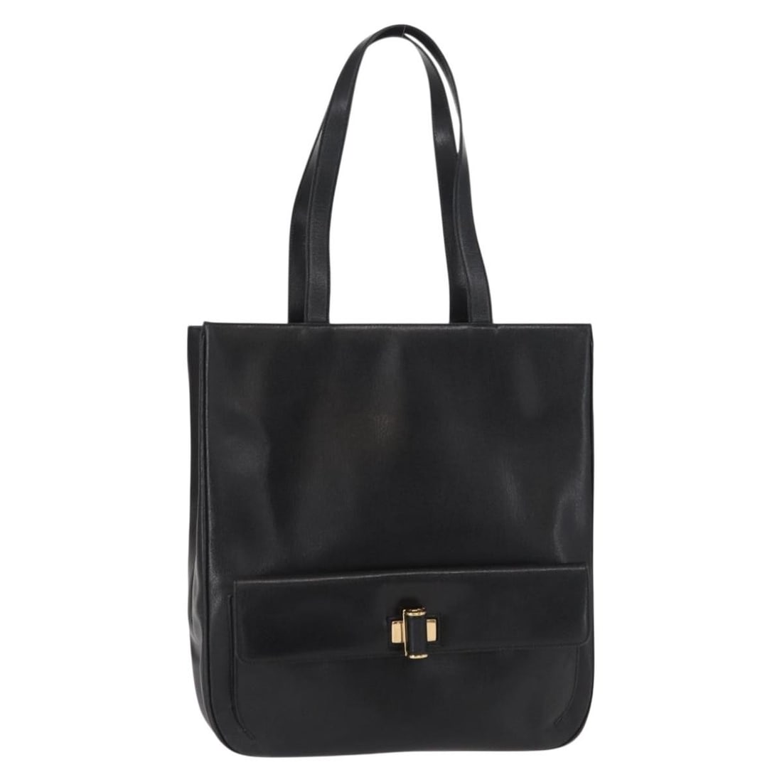 Salvatore Ferragamo Black Gold Leather Tote Bag Italy Auth: Salvatore Ferragamo Black Gold Leather Tote Bag Italy Auth This elegant Salvatore Ferragamo Tote Bag is crafted from high-quality leather in a striking black and gold color combination. Measuring appr